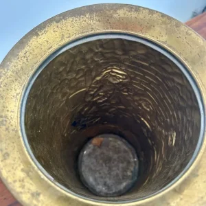 Vintage Embossed Brass Umbrella Stand - Image 5