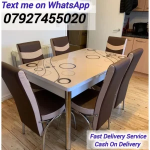 Dining table with 6 chairs and 4 extra chairs