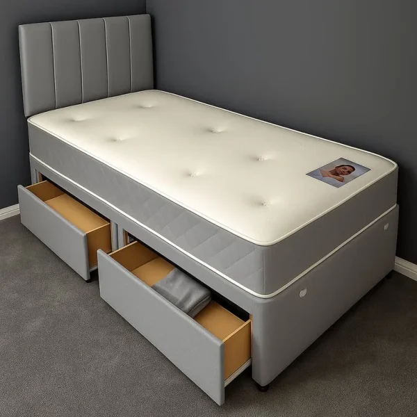 Divan bed with easy access drawers and firm support – Single, Small Double, Double, King Size
