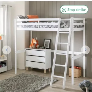 White wooden single bed frame - Image 3