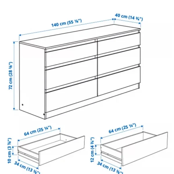 IKEA Kullen set of 6 white drawers