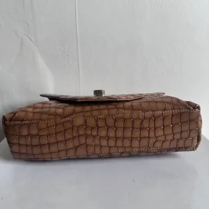 Russell & Bromley Sensor Chain Shoulder Bag in Brown Croc Leather - Image 2