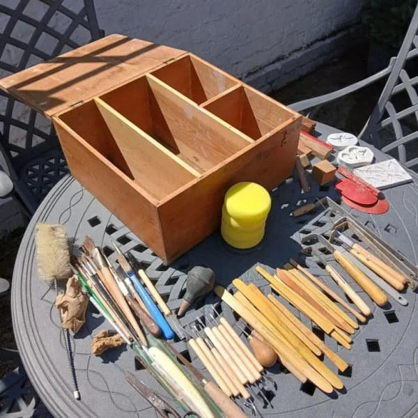 Fulham Pottery Tools Pre-1979 – Wooden Box Set