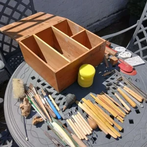 Fulham Pottery Tools Pre-1979 – Wooden Box Set