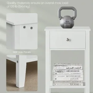 2 VASAGLE Bamboo Bedside Tables with Storage and Shelf - Image 4