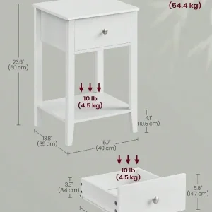 2 VASAGLE Bamboo Bedside Tables with Storage and Shelf - Image 6