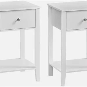 2 VASAGLE Bamboo Bedside Tables with Storage and Shelf - Image 7