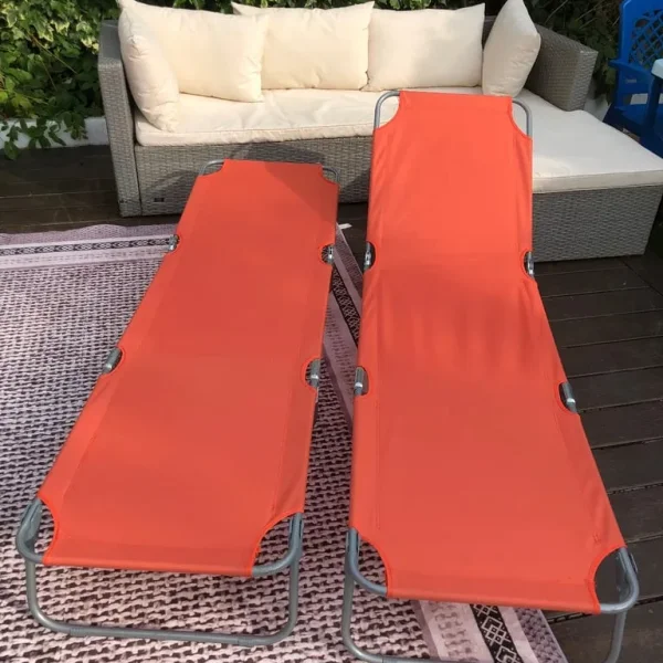 Pair of Traditional garden Sun loungers