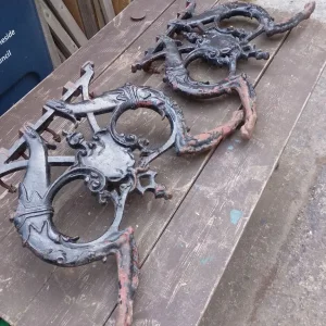 Pair of 19th century coalbrookdale style cast iron table ends