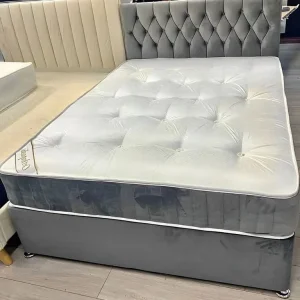 Double divan bed with mattress – ready to use, no assembly needed