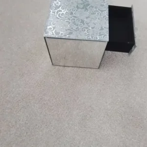 Jewellery Box Mirrored with 3 Drawers & Flower Etched Design - Image 3