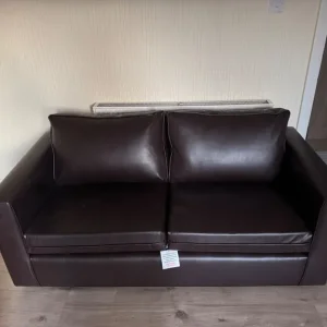 Brown leather 2 seater sofa