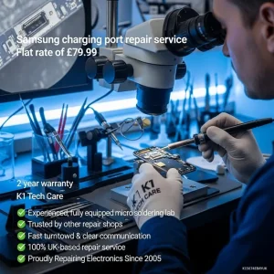 Samsung Charging Port Replacement – Board-Level Micro Soldering
