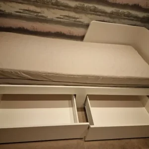 IKEA Kids Bed with 2 Mattresses and 2 Storage Drawers - Image 5