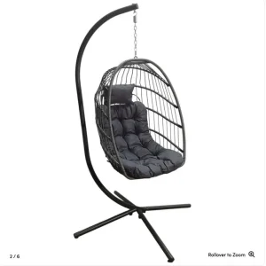 Rattan Hanging Egg Chair Hammock with Rotatable Cushions - Image 4