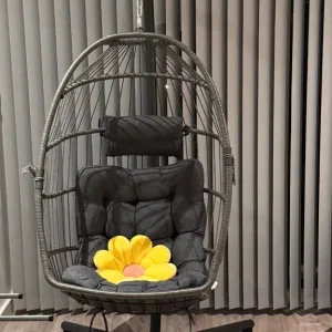 Rattan Hanging Egg Chair Hammock with Rotatable Cushions