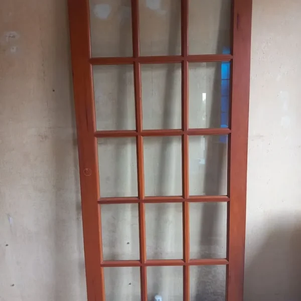 2 Solid wood and glazed interior doors