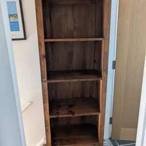 Solid wood tall boy/bookcase