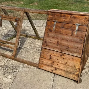 Carpenter made chicken coop and rabbit house with run