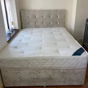 Double bed crushed velvet