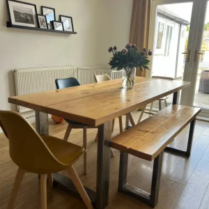 Dining table and bench (industrial style) - Image 2