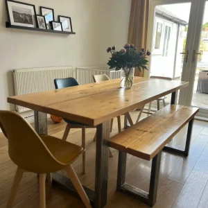 Dining table and bench (industrial style) - Image 3
