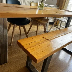 Dining table and bench (industrial style) - Image 4