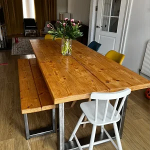 Dining table and bench (industrial style) - Image 7