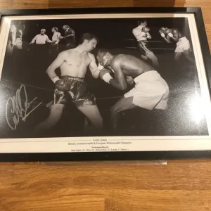 Colin Jones montage champion boxer signed framed