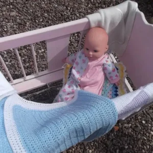 Vintage Baby Crib Bedding and Doll Set - Image 3