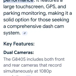 Dash cam 2 cameras Wolfbox G840 - Image 4