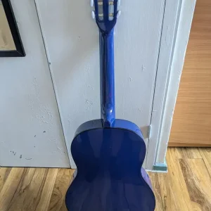 Blue full-size classical guitar with bag and strings - Image 3