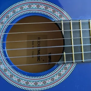 Blue full-size classical guitar with bag and strings - Image 4