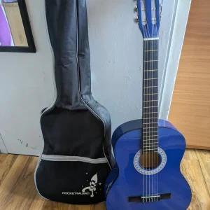 Blue full-size classical guitar with bag and strings - Image 8