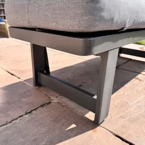 Topa Garden Corner Dining Set, Acacia Wood & Grey - Image 4