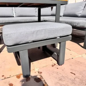 Topa Garden Corner Dining Set, Acacia Wood & Grey - Image 5