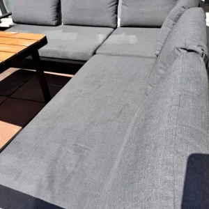 Topa Garden Corner Dining Set, Acacia Wood & Grey - Image 8