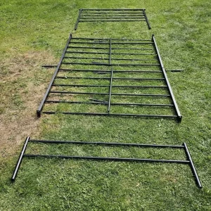 Black metal single bed frame