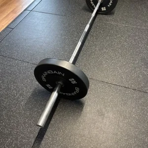 20kg Olympic Bar with 2x20kg Bumper Plates - Image 2