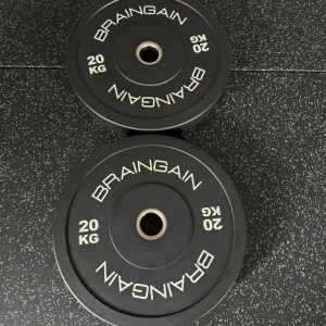 20kg Olympic Bar with 2x20kg Bumper Plates - Image 3