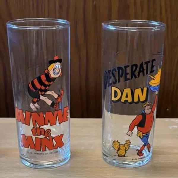 4 x Vintage Beano glasses