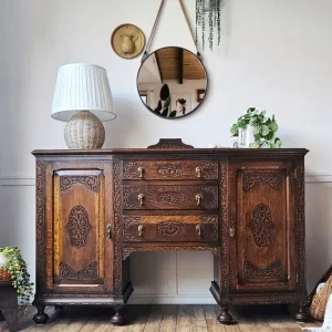 Antique Oak Jacobean Revival Sideboard – 1920s/30s