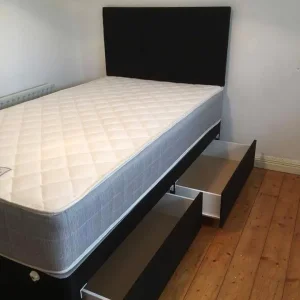 Single Divan Bed with Mattress – Ready to Use, No Assembly Needed
