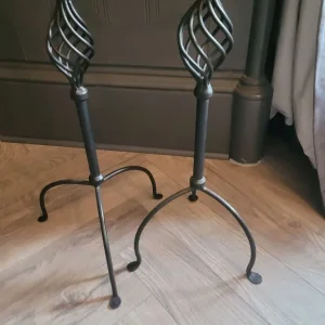 Tall Black Floor Candlesticks Set Of 2 - Image 2