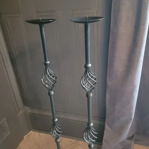 Tall Black Floor Candlesticks Set Of 2 - Image 4