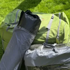 Vango 600 XL Airbeam tent with gazebo, kitchen set, chairs and table - Image 2