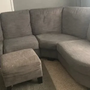 Ikea corner sofa grey – comes apart, footstool included