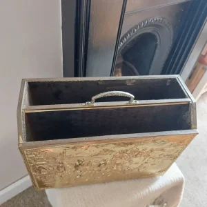 Vintage Brass Embossed Magazine Rack - Image 5