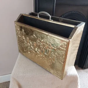 Vintage Brass Embossed Magazine Rack