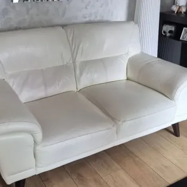 2x white dfs sofa
